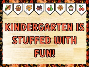 KINDERGARTEN IS STUFFED WITH FUN! Fall Bulletin Board Kit & Door Décor