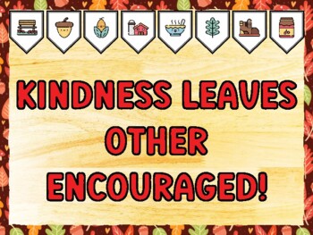 KINDNESS LEAVES OTHER ENCOURAGED! Fall Bulletin Board Kit & Door Décor