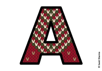 Knitted Ugly Sweater, Winter Bulletin Board Letters, Alphabet Poster