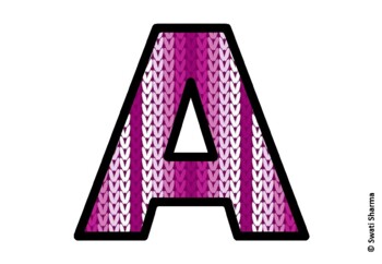 Knitted Ugly Sweater, Winter Bulletin Board Letters, Alphabet Poster