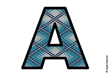 Knitted Ugly Sweater, Winter Bulletin Board Letters, Alphabet Poster