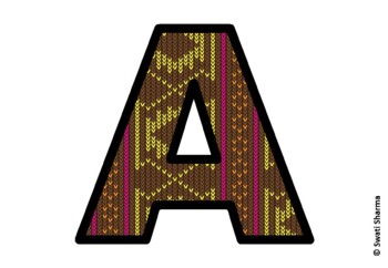 Knitted Ugly Sweater, Winter Bulletin Board Letters, Alphabet Poster