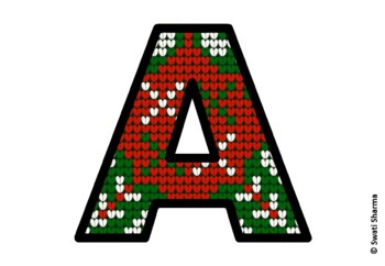 Knitted Ugly Sweater, Winter Bulletin Board Letters, Alphabet Poster
