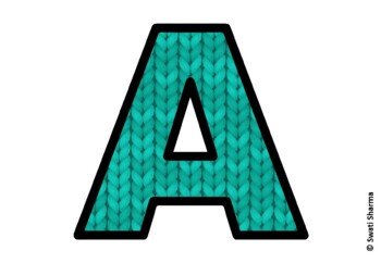 Knitted Ugly Sweater, Winter Bulletin Board Letters, Alphabet Poster