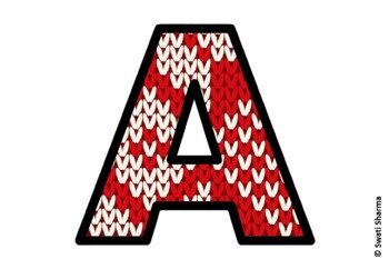 Knitted Ugly Sweater, Winter Bulletin Board Letters, Alphabet Poster