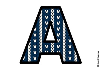 Knitted Ugly Sweater, Winter Bulletin Board Letters, Alphabet Poster