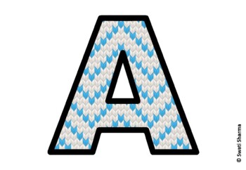 Knitted Ugly Sweater, Winter Bulletin Board Letters, Alphabet Poster