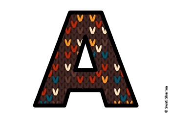 Knitted Ugly Sweater, Winter Bulletin Board Letters, Alphabet Poster