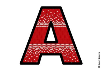 Knitted Ugly Sweater, Winter Bulletin Board Letters, Alphabet Poster