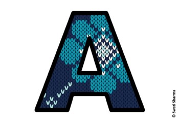 Knitted Ugly Sweater, Winter Bulletin Board Letters, Alphabet Poster