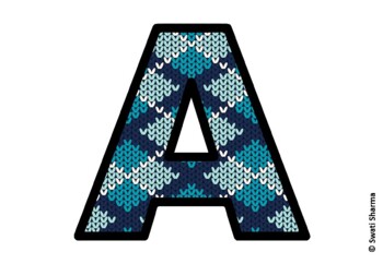 Knitted Ugly Sweater, Winter Bulletin Board Letters, Alphabet Poster
