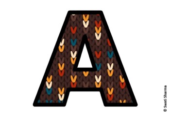 Knitted Ugly Sweater, Winter Bulletin Board Letters, Alphabet Poster