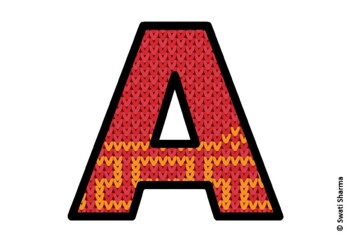 Knitted Ugly Sweater, Winter Bulletin Board Letters, Alphabet Posters