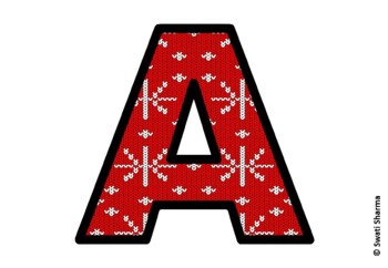 Knitted Ugly Sweater, Winter Bulletin Board Letters, Alphabet Posters