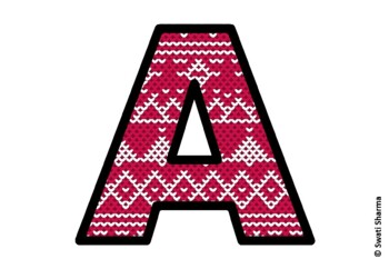 Knitted Ugly Sweater, Winter Bulletin Board Letters, Alphabet Posters