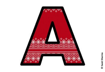 Knitted Ugly Sweater, Winter Bulletin Board Letters, Alphabet Posters