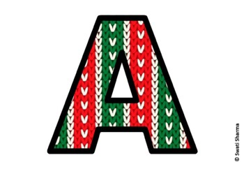 Knitted Ugly Sweater, Winter Bulletin Board Letters, Alphabet Posters