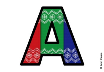 Knitted Ugly Sweater, Winter Bulletin Board Letters, Alphabet Posters