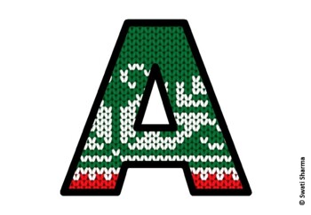 Knitted Ugly Sweater, Winter Bulletin Board Letters, Alphabet Posters