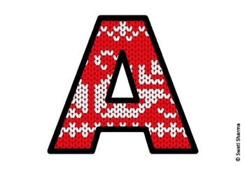 Knitted Ugly Sweater, Winter Bulletin Board Letters, Alphabet Posters