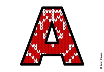 Knitted Ugly Sweater, Winter Bulletin Board Letters, Alphabet Posters