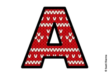 Knitted Ugly Sweater, Winter Bulletin Board Letters, Alphabet Posters