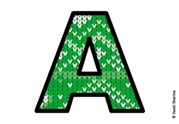 Knitted Ugly Sweater, Winter Bulletin Board Letters, Alphabet Posters