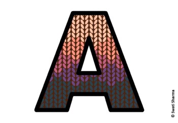Knitted Ugly Sweater, Winter Bulletin Board Letters, Alphabet Posters