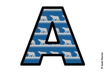 Knitted Ugly Sweater, Winter Bulletin Board Letters, Alphabet Posters
