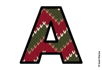 Knitted Ugly Sweater, Winter Bulletin Board Letters, Alphabet Posters