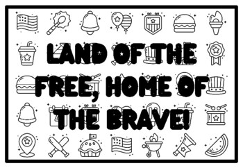 LAND OF THE FREE, HOME OF THE BRAVE! Fourth of July Activity, Patriotic Color
