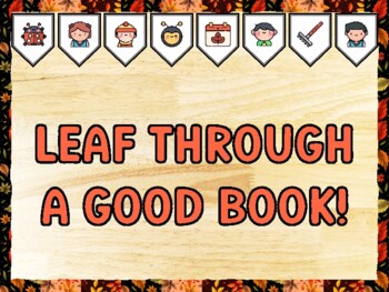LEAF THROUGH A GOOD BOOK! Fall Bulletin Board Kit & Door Décor