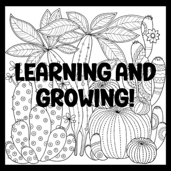 LEARNING AND GROWING! 3 by 3 Feet Cactus Succulents Bulletin Boards