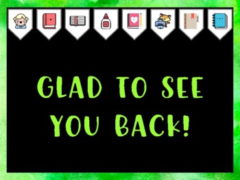 Library Bulletin Board Kit & Door Décor, GLAD TO SEE YOU BACK!