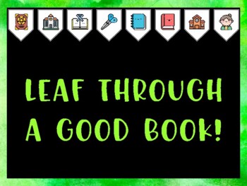 Library Bulletin Board Kit & Door Décor, LEAF THROUGH A GOOD BOOK!