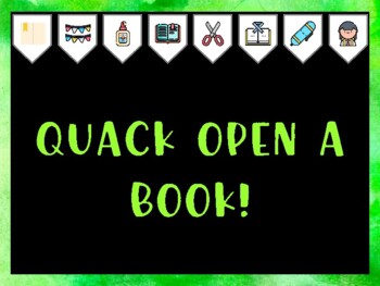 Library Bulletin Board Kit & Door Décor, QUACK OPEN A BOOK!