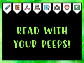 Library Bulletin Board Kit & Door Décor, READ WITH YOUR PEEPS!