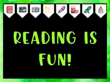 Library Bulletin Board Kit & Door Décor, READING IS FUN!