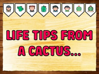 LIFE TIPS FROM A CACTUS... Succulents, Cactus Bulletin Board Kit & Door Décor