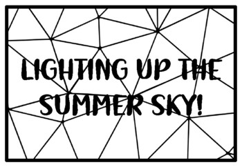 LIGHTING UP THE SUMMER SKY! Summer Holidays Activity, Summer Holidays Colorin