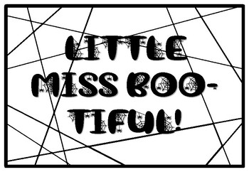 LITTLE MISS BOO-TIFUL!, Halloween Coloring Pages, Halloween Morning Work