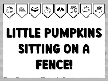 LITTLE PUMPKINS SITTING ON A FENCE! Pumpkin Bulletin Board Kit, Ready to print