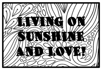 LIVING ON SUNSHINE AND LOVE!, Summer Activity, Summer Coloring Pages