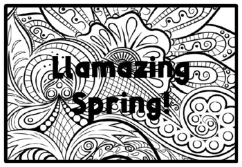 LLAMAZING SPRING! Spring Activity, Spring Coloring Pages