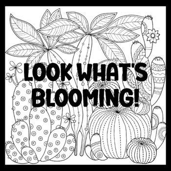 LOOK WHAT'S BLOOMING! 3 by 3 Feet Cactus Succulents Bulletin Boards