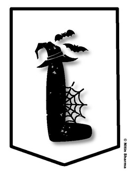 LOOK WHO'S HIDING IN THE HAUNTED HOUSE! Halloween Bulletin Board Letters, H