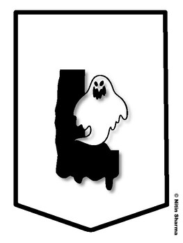 LOOK WHO'S HIDING IN THE HAUNTED HOUSE! Halloween Bulletin Board Letters, H