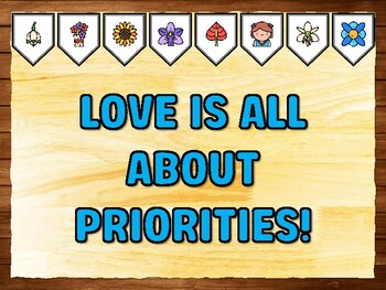 LOVE IS ALL ABOUT PRIORITIES! Love Printable Bulletin Board Kit & Door Décor