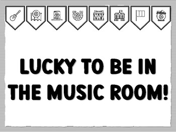 LUCKY TO BE IN THE MUSIC ROOM! St. Patrick's Day Bulletin Board Kit, Ready to p