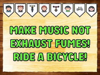 MAKE MUSIC NOT EXHAUST FUMES! RIDE A BICYCLE! Bicycle, Cycling Printable Bull